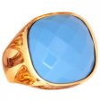 A contemporary turquoise Ring set in 18ct yellow Gold