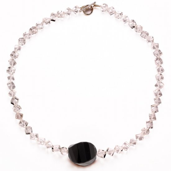 Obsidian and Rock Crystal Necklace