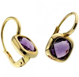 18ct Amethyst Briolette Earrings - Rose Gold