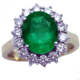 Bold and Beautiful Oval Emerald and Diamond Ring.