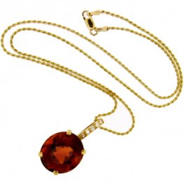 Citrine and Diamond pendant