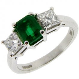 Classic Diamond and Emerald engagement ring.