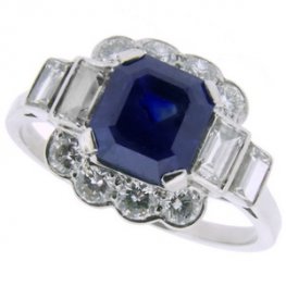 Diamond and Sapphire Art Deco ring