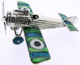 Italian silver enamel monoplane