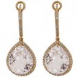 18ct Gold Pendant Earrings with Pear Shape Topaz and Diamonds