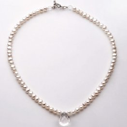 Pearl and Clear Quartz Necklace