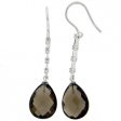 Smokey Quartz and Diamond Earrings 18k.