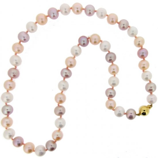 String of cultured pearls. - Click Image to Close