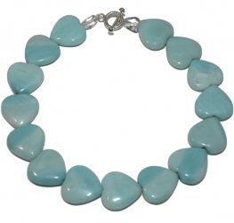 Amazonite and Rock Crystal necklace with heart amazonites