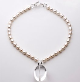 Pearl and Clear Quartz Necklace