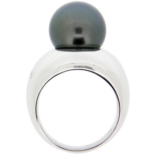 Tahitian pearl pearl ring 750 - Click Image to Close