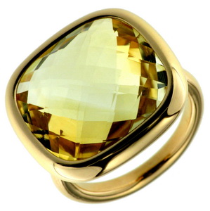 Citrine Briolette Ring - 18ct Gold