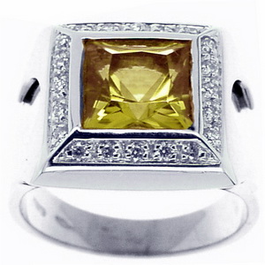Designer Lemon Topaz and Diamond Ring. 18ct