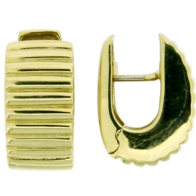 Fancy Yellow Gold Earclips - 18ct - Click Image to Close