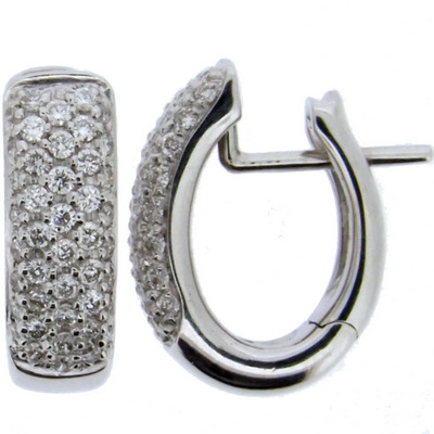 Diamond half hoop earrings - Click Image to Close