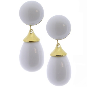 White Opal ' Cherie' Pendant Earrings - White Gold - Click Image to Close
