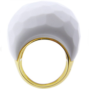 White Opal Faceted 'Alma' Designer Ring